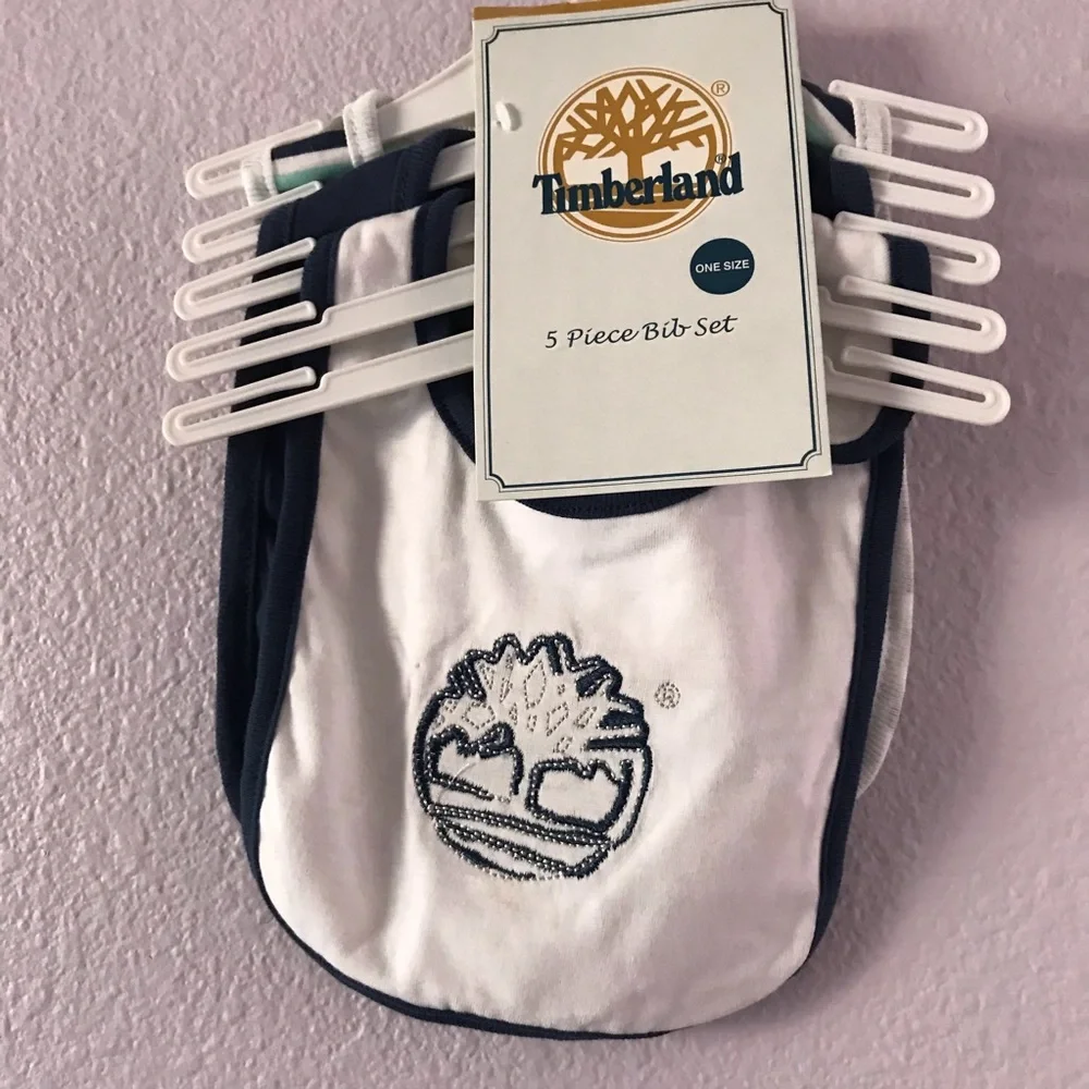 New vintage multicolored Timberland cotton 5 pc bib set